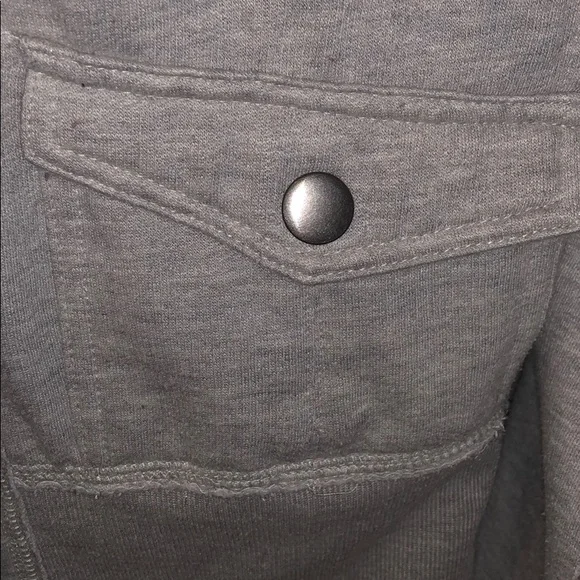 Charlotte Russe Gray Lightweight Button Bomber Coat - Picture 4 of 5